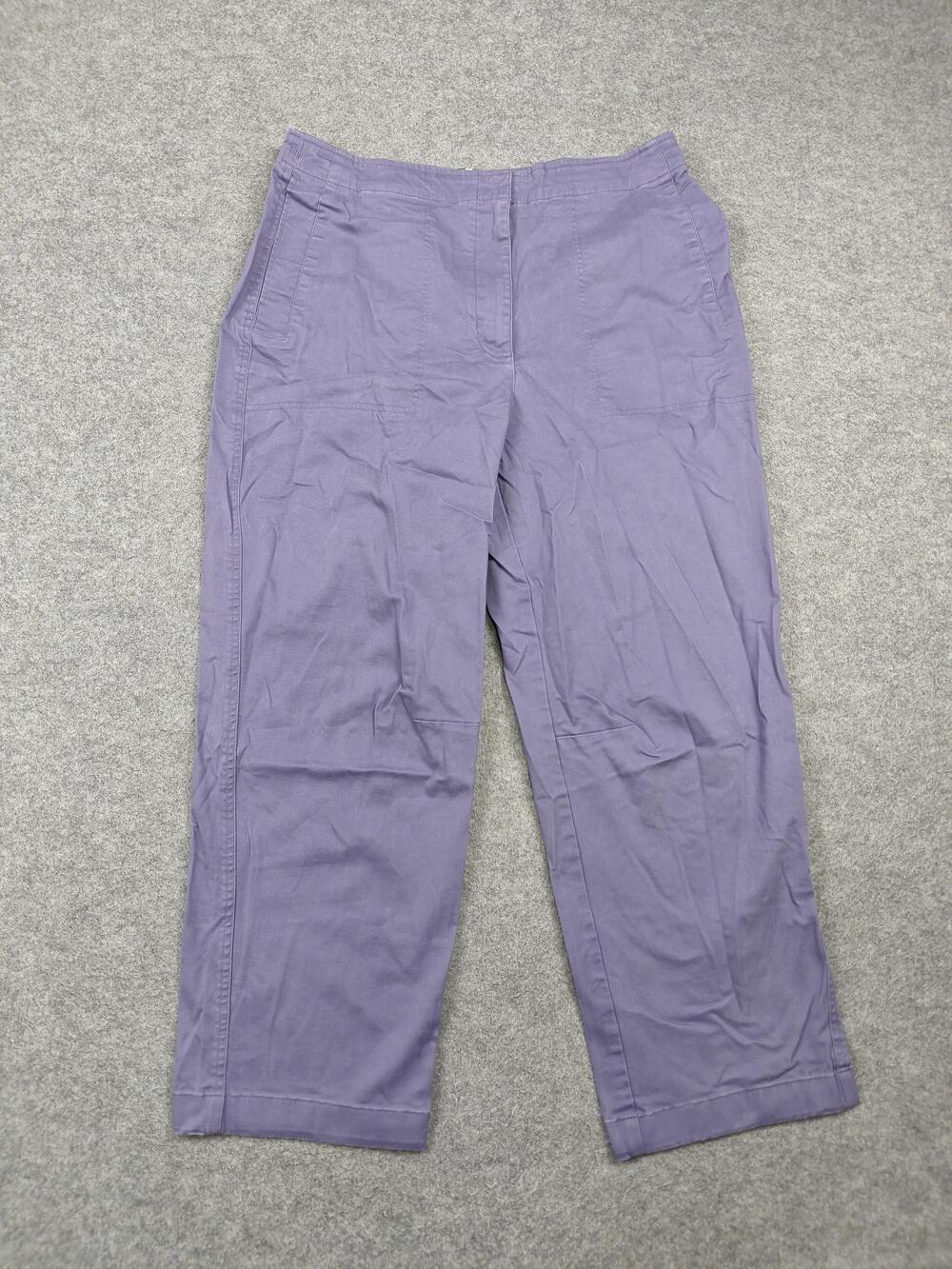 Boden Pants Womens 12 Purple Chino Straight Twill Stretch Pockets Zip Relaxed